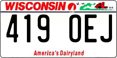 WI license plate 419OEJ