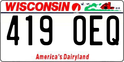 WI license plate 419OEQ