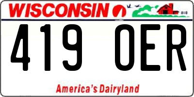 WI license plate 419OER