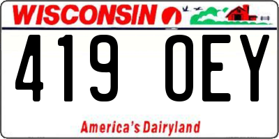WI license plate 419OEY
