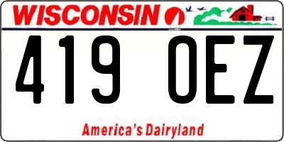 WI license plate 419OEZ