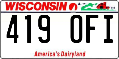 WI license plate 419OFI