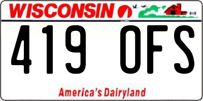 WI license plate 419OFS