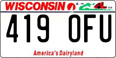 WI license plate 419OFU