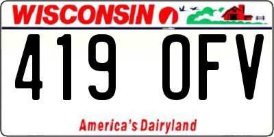 WI license plate 419OFV