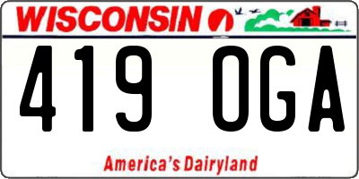 WI license plate 419OGA