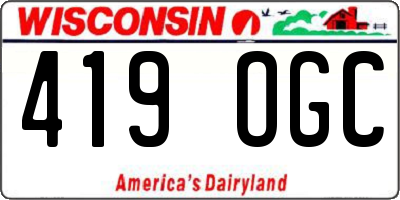 WI license plate 419OGC