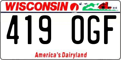 WI license plate 419OGF