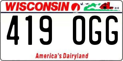 WI license plate 419OGG