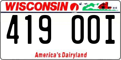 WI license plate 419OOI