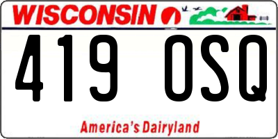 WI license plate 419OSQ