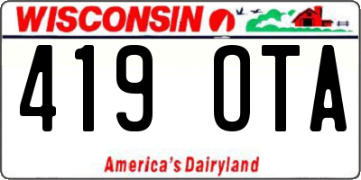 WI license plate 419OTA