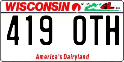 WI license plate 419OTH