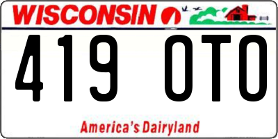 WI license plate 419OTO