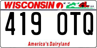 WI license plate 419OTQ