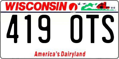 WI license plate 419OTS