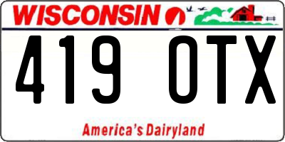 WI license plate 419OTX