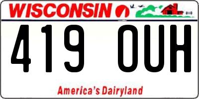 WI license plate 419OUH