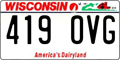 WI license plate 419OVG