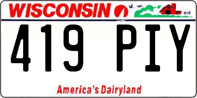 WI license plate 419PIY