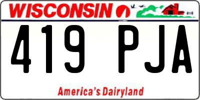 WI license plate 419PJA