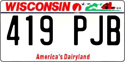WI license plate 419PJB