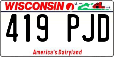WI license plate 419PJD