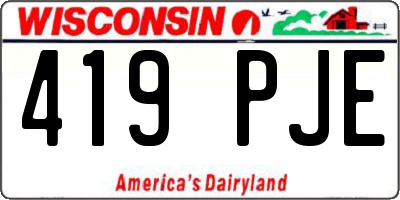 WI license plate 419PJE
