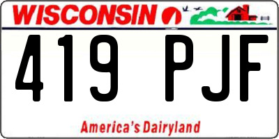 WI license plate 419PJF