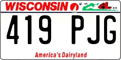 WI license plate 419PJG