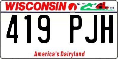 WI license plate 419PJH