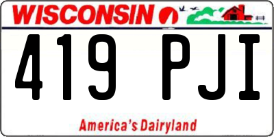 WI license plate 419PJI