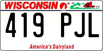 WI license plate 419PJL