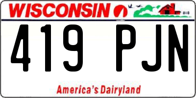 WI license plate 419PJN