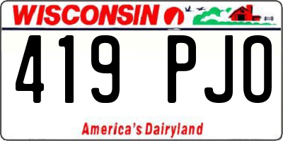 WI license plate 419PJO