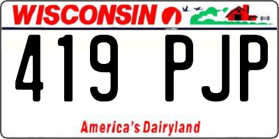 WI license plate 419PJP