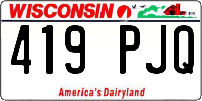 WI license plate 419PJQ