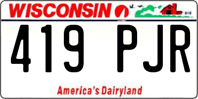 WI license plate 419PJR