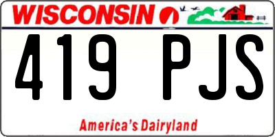 WI license plate 419PJS