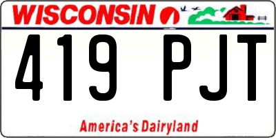 WI license plate 419PJT