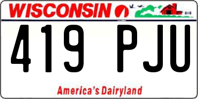 WI license plate 419PJU