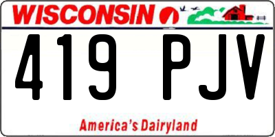 WI license plate 419PJV