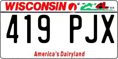 WI license plate 419PJX