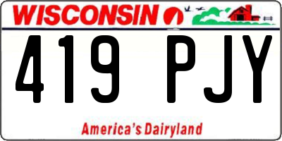 WI license plate 419PJY