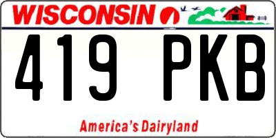 WI license plate 419PKB