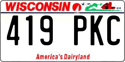 WI license plate 419PKC