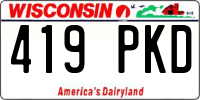 WI license plate 419PKD