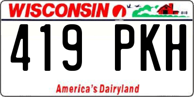 WI license plate 419PKH