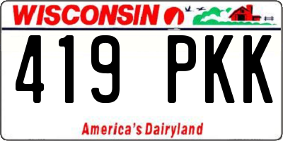 WI license plate 419PKK