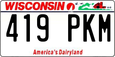 WI license plate 419PKM